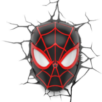 3DLightFX Marvel SpiderMan Miles Morales Mask 3D Deco Light - 3D LED Παιδικό Φωτιστικό Τοίχου με Αυτοκόλλητο Ρωγμών (816733024349)