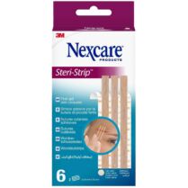3M Nexcare Ster-Strip Αυτοκόλλητες Ταινίες για Συρραφή Μικρών Τραυμάτων σε Σκούρο Χρώμα 6 Τεμάχια