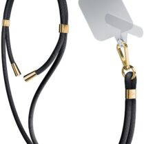 3MK EasyClip - Αποσπώμενο Λουράκι Λαιμού για Θήκες Κινητών / Smartphones - Black / Gold (5903108568593)