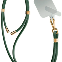 3MK EasyClip - Αποσπώμενο Λουράκι Λαιμού για Θήκες Κινητών / Smartphones - Dark Green / Gold (5903108568623)