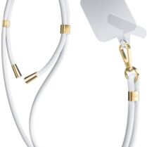 3MK EasyClip - Αποσπώμενο Λουράκι Λαιμού για Θήκες Κινητών / Smartphones - White / Gold (5903108568692)