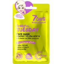7DAYS Cheerful Tuesday Day 2 Energy Effect Face Sheet Mask Μάσκα Προσώπου με Εκχύλισμα Μέντας & Πεπόνι που Βελτιώνει την Υφή, Ενυδατώνει & Αναζωογονεί το Δέρμα 28g