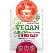 7DAYS Go Vegan Saturday No6 Red Day Tomato Face Sheet Mask Μάσκα Προσώπου Φυτικής Προέλευσης Κατά των Ατελειών για Ομοιόμορφο Τόνο, Λάμψη & Ελαστικότητα 25g