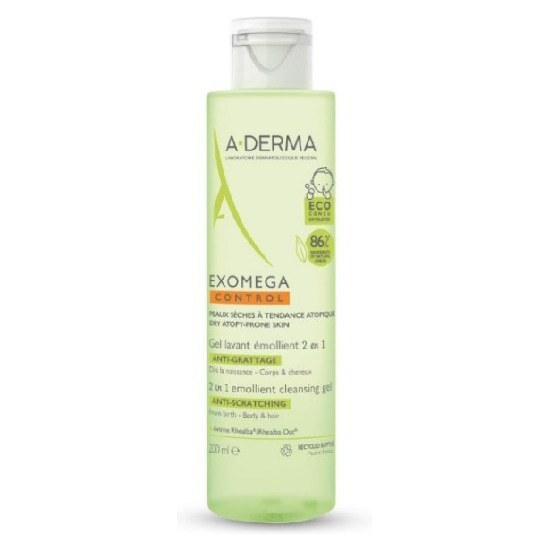 A-DERMA Exomega Control Emollient Cleansing Gel 2 in 1 200ml A-DERMA Exomega Control Emollient Cleansing Gel 2 in 1 200ml
