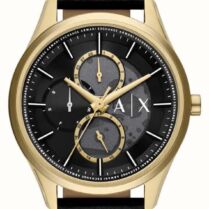 ARMANI EXCHANGE Dante - AX1876, Gold case with Black Leather Strap