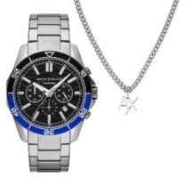 ARMANI EXCHANGE Spencer Gift Set - AX7166, Silver case with Stainless Steel Bracelet