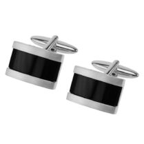 ASCOT Μανικετόκουμπα από ανοξείδωτο ατσάλι Silver & Black JTC/66214