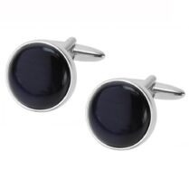ASCOT Μανικετόκουμπα από ανοξείδωτο ατσάλι Silver & Black JTC/6685B