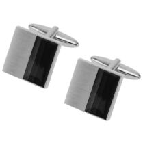 ASCOT Μανικετόκουμπα από ανοξείδωτο ατσάλι Silver & Black JTC/65123M