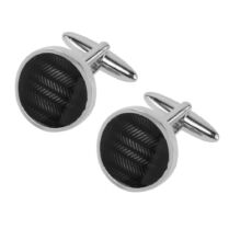 ASCOT Μανικετόκουμπα από ανοξείδωτο ατσάλι Silver & Black JTC/6546M