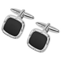 ASCOT Μανικετόκουμπα από ανοξείδωτο ατσάλι Silver & Black 61/2770M
