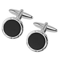 ASCOT Μανικετόκουμπα από ανοξείδωτο ατσάλι Silver & Black 61/2771LM