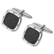 ASCOT Μανικετόκουμπα από ανοξείδωτο ατσάλι Silver & Black JTC/144LM