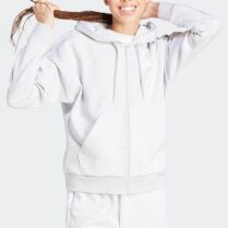 Adidas γυναικεία ζακέτα φούτερ με κουκούλα Regular Fit "Essentials 3-Stripes Fleece" - IN6179 Γκρι