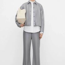 Adolfo Domínguez γυναικείο παντελόνι από faux δέρμα Relaxed Fit - 269052329 Γκρι
