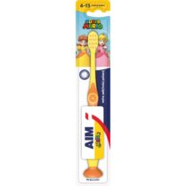 Aim Super Mario Junior Extra Soft Toothbrush 6-13 Years Παιδική Οδοντόβουρτσα με Πολύ Μαλακές Ίνες με Στρογγυλεμένη Κεφαλή 1 Τεμάχιο - Κίτρινο / Πορτοκαλί