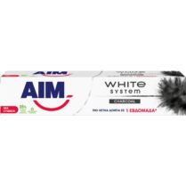 Aim White System Charcoal Toothpaste Οδοντόκρεμα με Ενεργό Άνθρακα για Λεύκανση & Επαναφορά του Φυσικού Λευκού των Δοντιών σε 1 Εβδομάδα 75ml