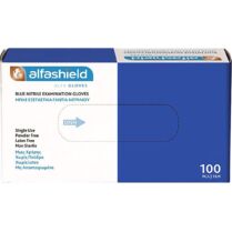 AlfaShield Blue Nitrile Examination Gloves Εξεταστικά Γάντια Νιτριλίου Μίας Χρήσης μη Αποστειρωμένα Μπλε Χρώματος 100 Τεμάχια - XLarge