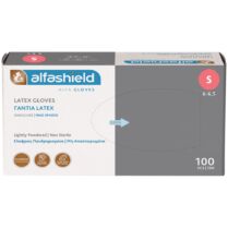 AlfaShield Latex Gloves Εξεταστικά Γάντια Ελαφρώς Πουδραρισμένα & μη Αποστειρωμένα 100 Τεμάχια - Small