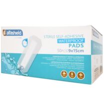 AlfaShield Sterile Self-Adhesive Waterproof Pads Αδιάβροχα Αποστειρωμένα Αυτοκόλλητα Επιθέματα Ανθεκτικά στο Νερό 50 Τεμάχια - 9x15cm