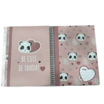 Ancor Τετράδιο Σπιράλ Ριγέ A4 B'log Cute Panda 80Φ Ροζ (Τυχαία επιλογή σχεδίου)