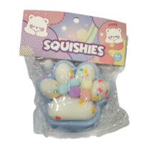 Antistress Pinch Squishy Πατούσα Δίχρωμη με Strass 10x9x3 cm Γαλάζια