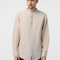 Armani Exchange ανδρικό λινό πουκάμισο με μάο γιακά - XM001222AF14619 Μπεζ Armani Exchange ανδρικό λινό πουκάμισο με μάο γιακά - XM001222AF14619 Μπεζ