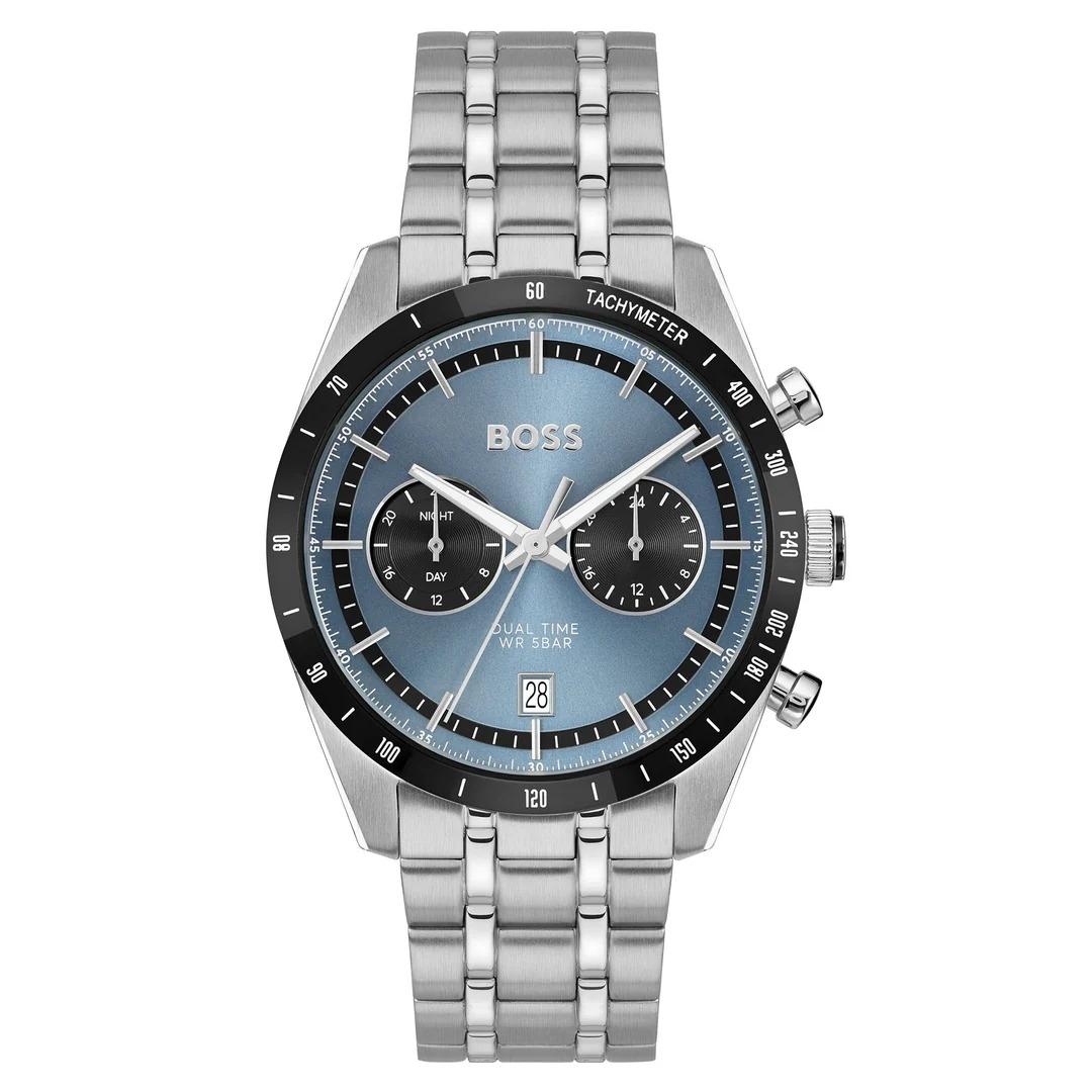 BOSS Dual Time Mens - 1514286, Silver case with Stainless Steel Bracelet BOSS Dual Time Mens - 1514286, Silver case with Stainless Steel Bracelet