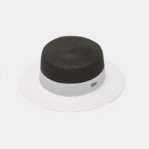 B&W Venezia Style Straw Hat Εμπριμέ μαύρο Interhat