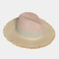 Beige, turquoise and pink hat Μπεζ Interhat