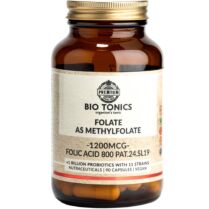 Bio Tonics Folate 1200μg Συμπλήρωμα Διατροφής Φολικού Οξέος ως Μεθυλοφολικό Οξύ για Μέγιστη Απορρόφηση σε Συνδυασμό με Προβιοτικά Στελέχη για την Υποστήριξη της Υγιούς Ανάπτυξης του Μητρικού Ιστού Κατά την Εγκυμοσύνη 90caps