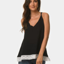 Black laced top Μαύρο Interhat