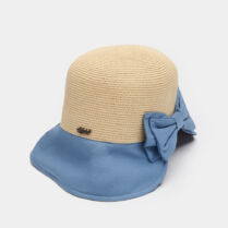 Bucket Cotton & Straw Hat w/ Cotton Bow Γαλάζιο Interhat