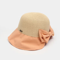 Bucket Cotton & Straw Hat w/ Cotton Bow Πορτοκαλί Interhat