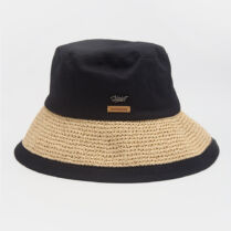 Bucket Cotton & Straw Hat Μαύρο Interhat