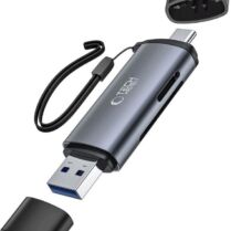 Card Reader Tech-Protect Ultraboost USB-A / Type-C Αναγνώστης Καρτών SD & MicroSD με Λουράκι Χειρός - Grey (9490713934685)