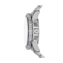 EMPORIO ARMANI World Explorer Chronograph Solar - AR11681, Silver case with Stainless Steel Bracelet