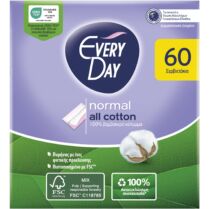 Every Day Normal All Cotton Pantyliners Ανατομικά Σερβιετάκια Κανονικού Μήκους για Καθημερινή Προστασία, Άνεση & Σιγουριά με 100% Βαμβακερό Κάλυμμα 60 Τεμάχια Every Day Normal All Cotton Pantyliners Ανατομικά Σερβιετάκια Κανονικού Μήκους για Καθημερινή Προστασία, Άνεση & Σιγουριά με 100% Βαμβακερό Κάλυμμα 60 Τεμάχια