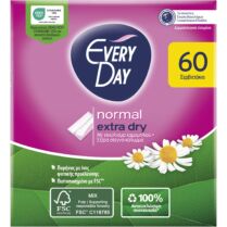 Every Day Normal Extra Dry Ανατομικά Σερβιετάκια Κανονικού Μήκους για Καθημερινή Προστασία, Άνεση & Σιγουριά με Εκχύλισμα Χαμομηλιού 60 Τεμάχια Every Day Normal Extra Dry Ανατομικά Σερβιετάκια Κανονικού Μήκους για Καθημερινή Προστασία, Άνεση & Σιγουριά με Εκχύλισμα Χαμομηλιού 60 Τεμάχια