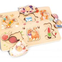 Hape Happy Puzzles Ξύλινο Παζλ Ζωάκια Φάρμας (E1655)