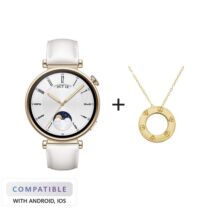 Huawei GT4 White Leather + Circle of Life (by Nomikou) SmartWatch