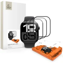Hybrid Glass Apple Watch 11 / 10 42mm Tech-Protect Easy Set Flex+ Αντιχαρακτικό Υβριδικό Γυαλί Προστασίας Οθόνης 3 Τεμάχια - Black (5906302336135)