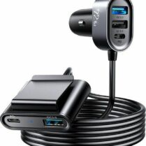 Joyroom Multi-Port Fast Car Charger - Φορτιστής Αυτοκινήτου με 3 x USB-A / 2 x Type-C - QC3.0 - 150cm - 72W - Black (JR-CL05)