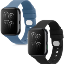 KW Λουράκι Σιλικόνης Oppo Watch 1 41mm - 2 Τεμάχια - Black / Blue Grey (57789.02)