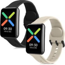 KW Λουράκι Σιλικόνης Oppo Watch Free - 2 Τεμάχια - Black / Beige (58875.01)