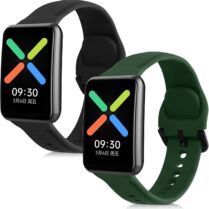 KW Λουράκι Σιλικόνης Oppo Watch Free - 2 Τεμάχια - Black / Dark Green (58875.02)