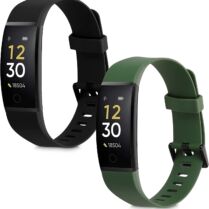 KW Λουράκι Σιλικόνης Realme Band 1 - 2 Τεμάχια - Black / Dark Green (58173.02)