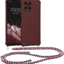 KWmobile Matte Θήκη Σιλικόνης με Λουράκι Λαιμού Honor X8 4G - Bordeaux Violet (59331.187)