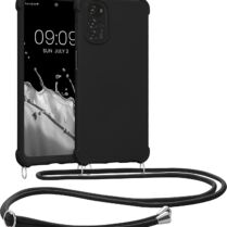 KWmobile Matte Θήκη Σιλικόνης με Λουράκι Λαιμού Motorola Moto G22 - Black (58210.01)