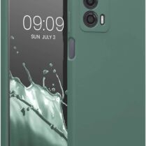 KWmobile Soft Flexible Rubber Cover - Θήκη Σιλικόνης Motorola Moto G53 με Πλαίσιο Κάμερας - Forest Green (60836.166)